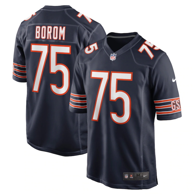 mens nike larry borom navy chicago bears game jersey